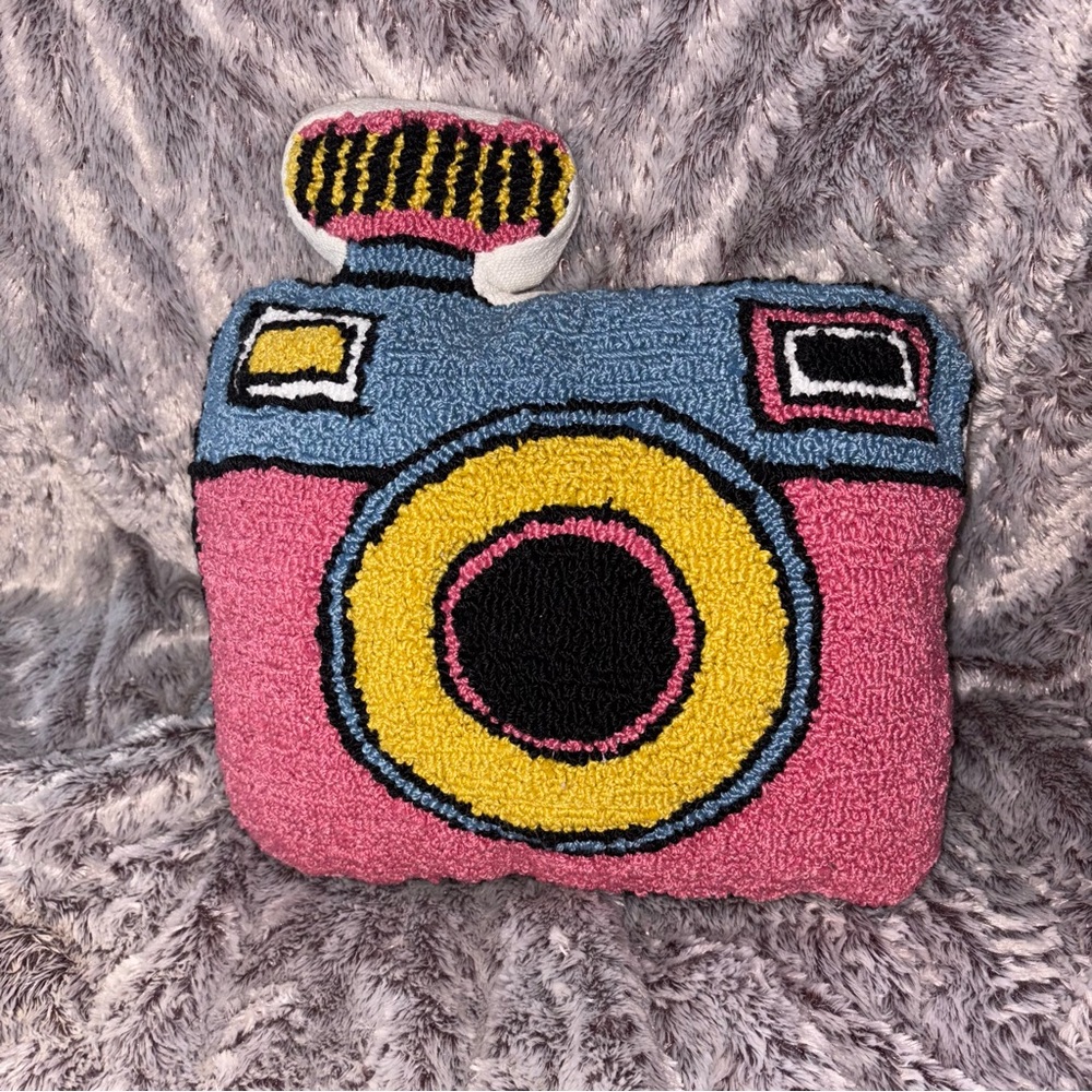 Colorful Camera Design Accent Pillow